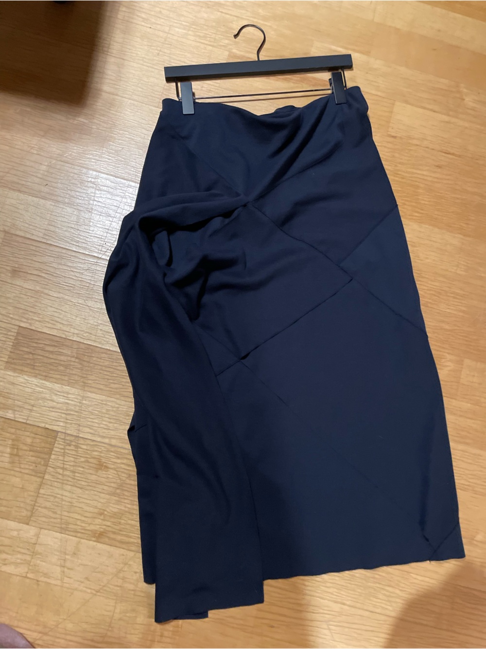 COS Navy Asymmetric Skirt